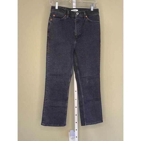Re/Done NWT Women's 70s Crop Bootcut Jeans in Stoned Noir Size 29 - Picture 7 of 8